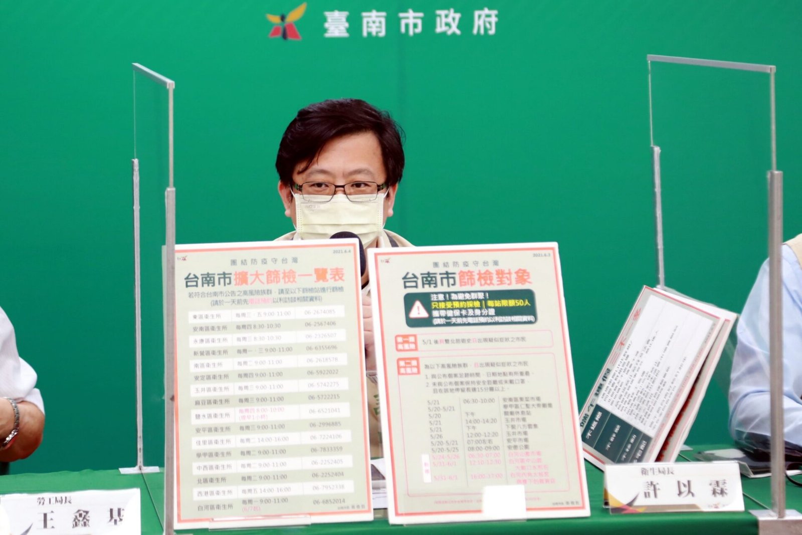 南市今率先撥千劑疫苗提供長照防護 黃偉哲要求落實移工防疫稽查 端午連假推出三不一多政策 2 衛生局長報告確診者足跡