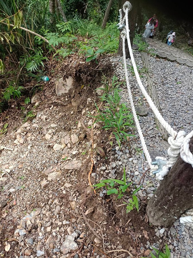 大雨滂沱谷關捎來步道路基流失 參山處籲遊客小心通行 2 79494