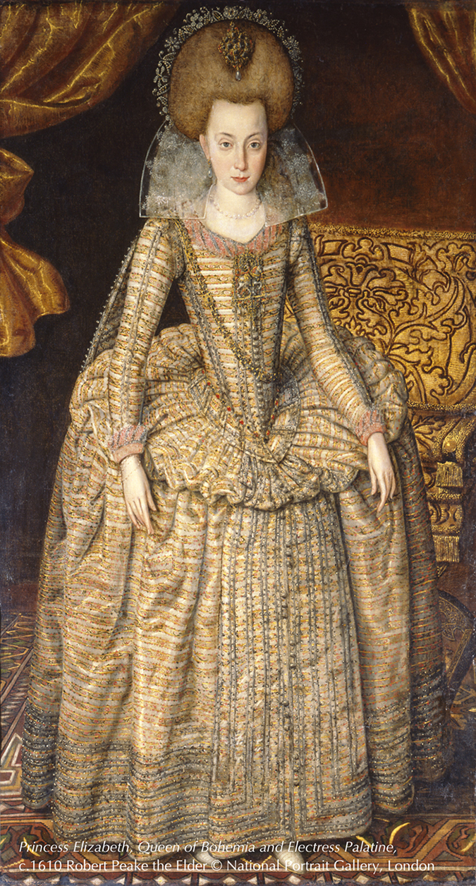 〈伊麗莎白公主，波西米亞王后暨普法爾茨選帝侯夫人〉，老羅伯特．皮克約1610創作。圖片版權：英國國家肖像藝廊。
