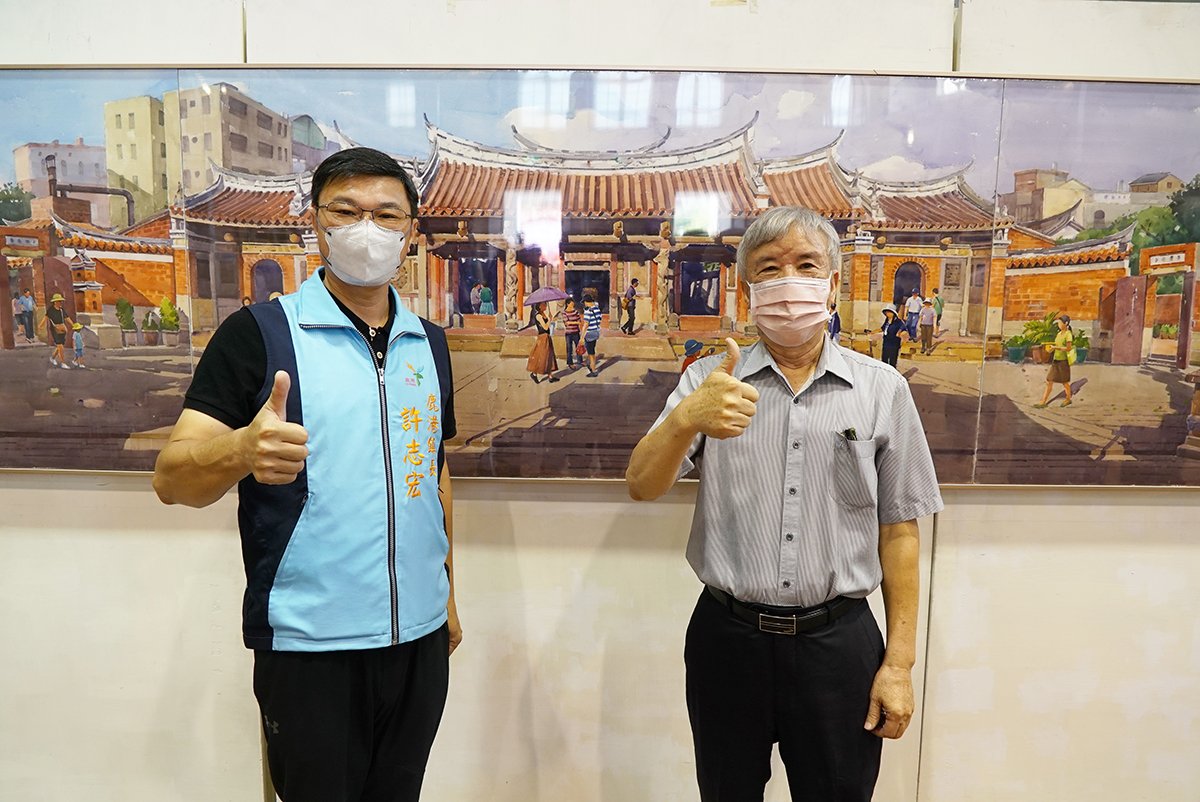 「鹿港百景-施南生水彩畫展」 13日公會堂開幕 1 DSC00544