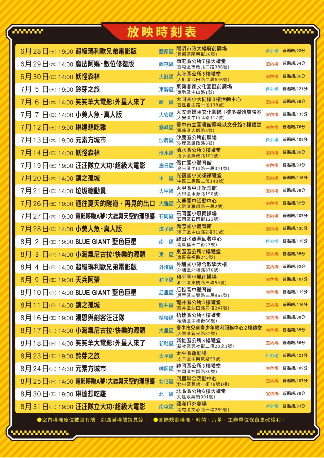 台中電影Fun-In季6/28起巡迴29區 開閉幕場加碼抽機票 2 1719476501197