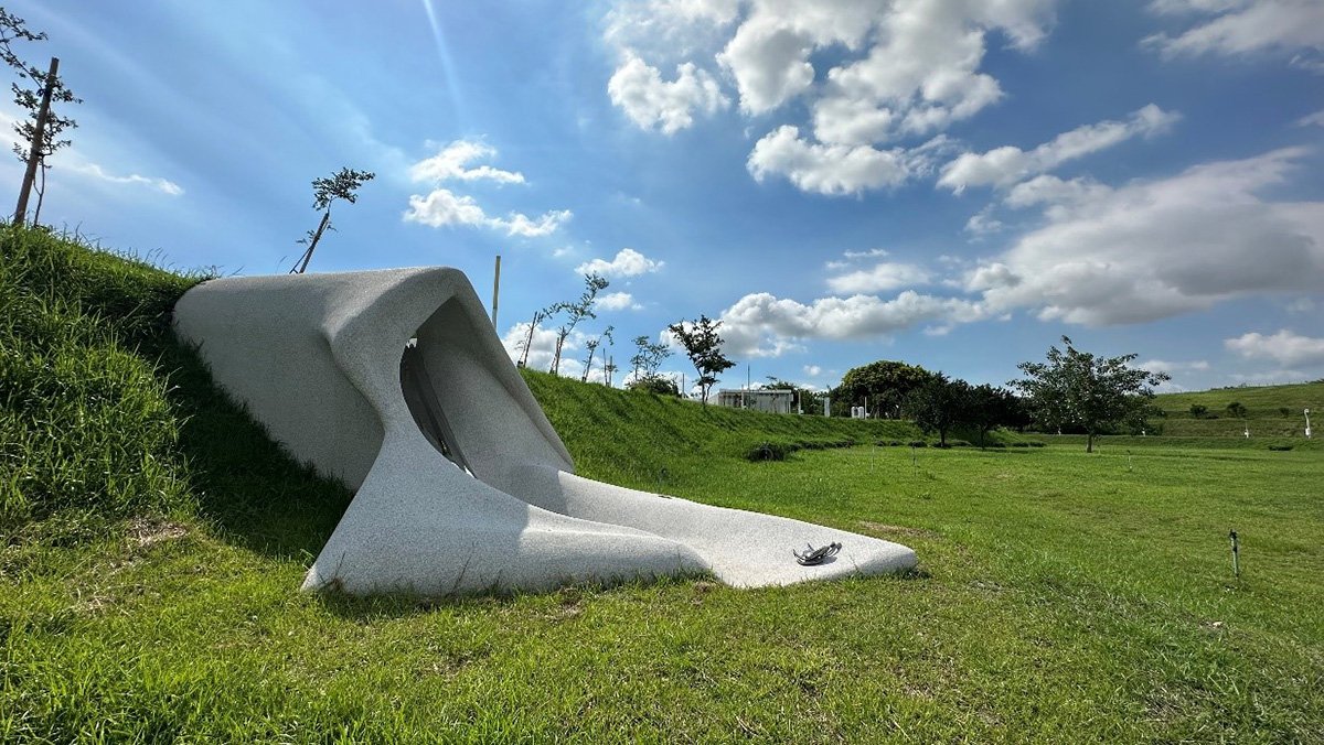 台中中央公園公共藝術《蕴蘊之湳Pipe》超現實亮相 1 蕴蘊之湳pipe-日間照片-青蛙雕塑版