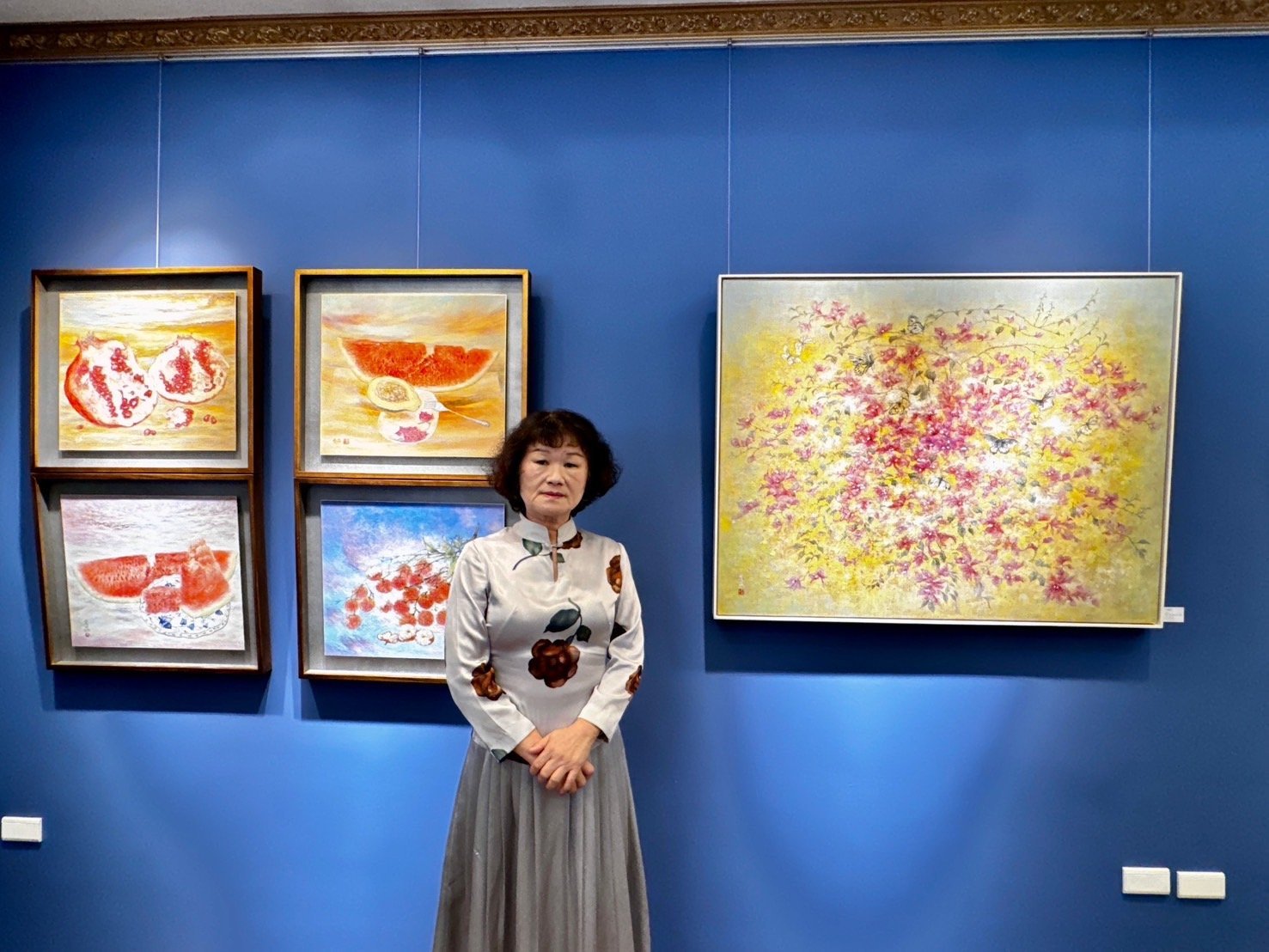 張秀燕《袞袞繁花》個展展出的新作。（葉志雲攝）
