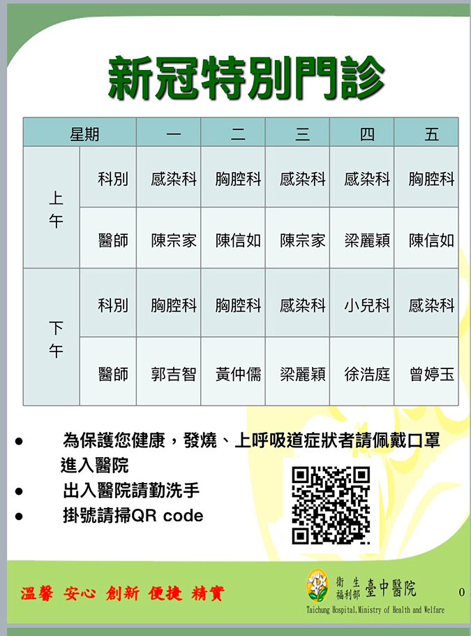 新冠疫情升溫 台中醫院開設「新冠特診」籲民眾落實防疫三要 5 S 1720329