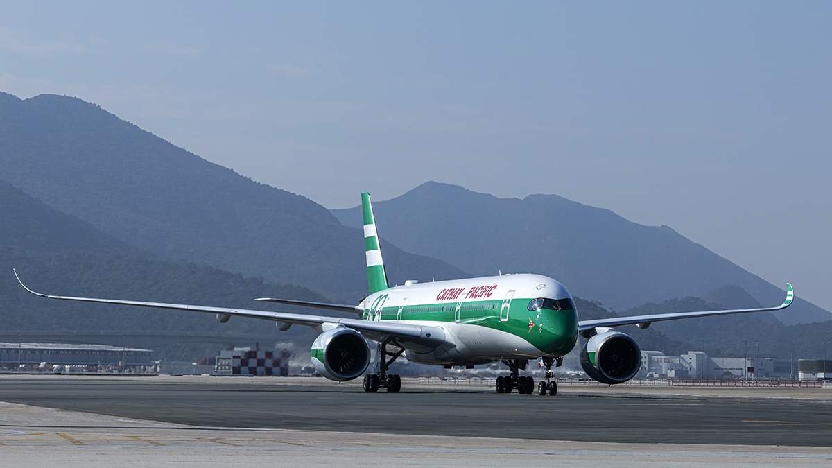 kongzhongbashia350kejitushangguotaihangkongbiaozhi