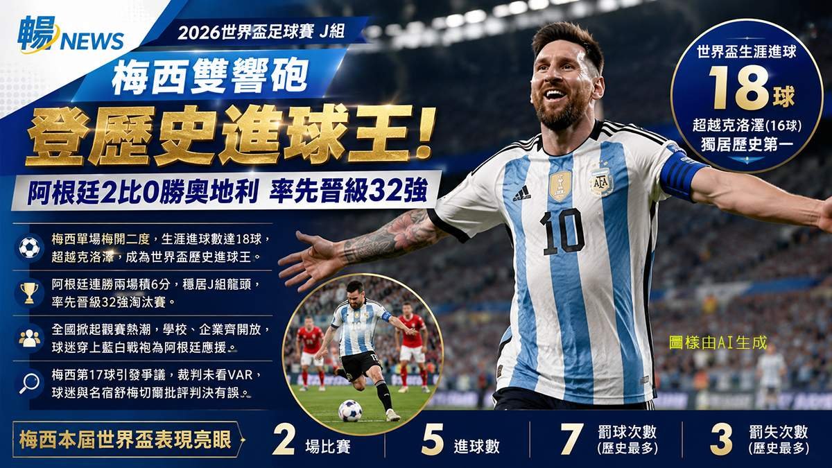 世界盃歷史第一人!梅西雙響超越克洛澤 阿根廷提前出線 1