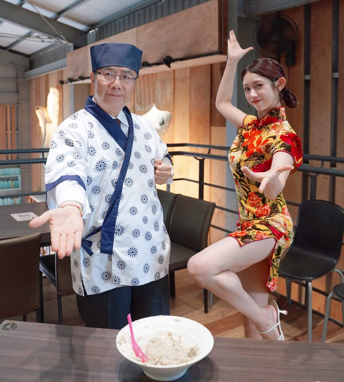 堀江聖夏再訪臺南，與市長一起製作虱目魚丸